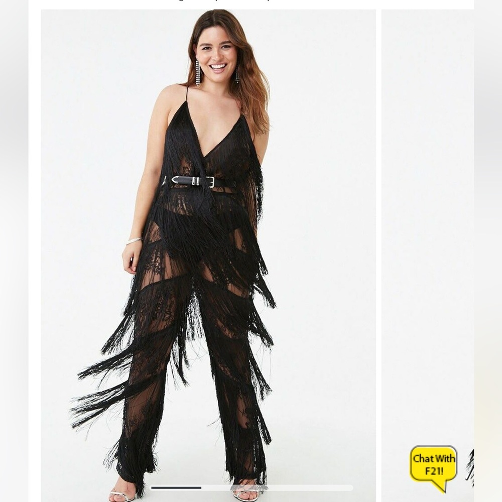 Forever 21 Fringe Lace Jumpsuit